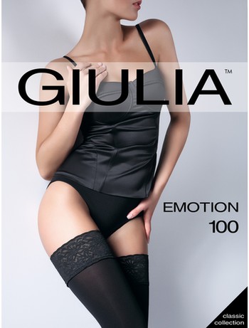 Giulia Emotion 100 Blickdichte halterlose Strmpfe nero