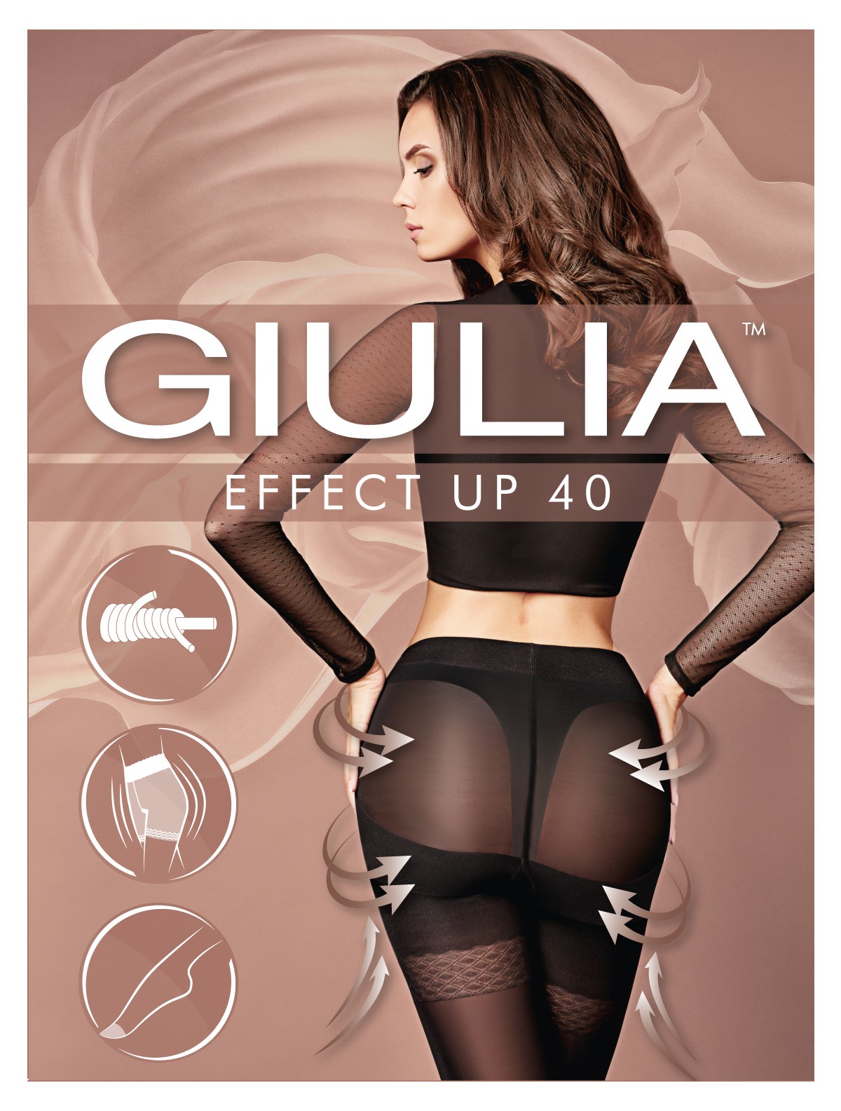 Giulia Effect Up 40 Shaping Strumpfhose - daino, nero