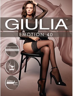 Giulia Emotion 100 Blickdichte halterlose Strümpfe - nero,