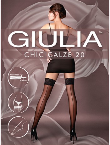 Giulia Chic 20 Calze Halterlose Nahtstrmpfe 